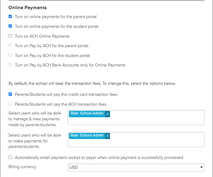 Enable and Configure the Online Payments