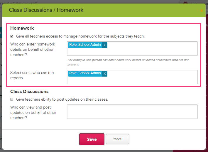 homework monitor configuration