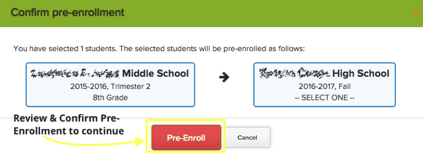 Pre-Enrolling Current Students For Next Year – QuickSchools Support